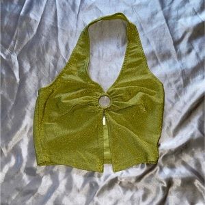 Glitter Green Halter Top
